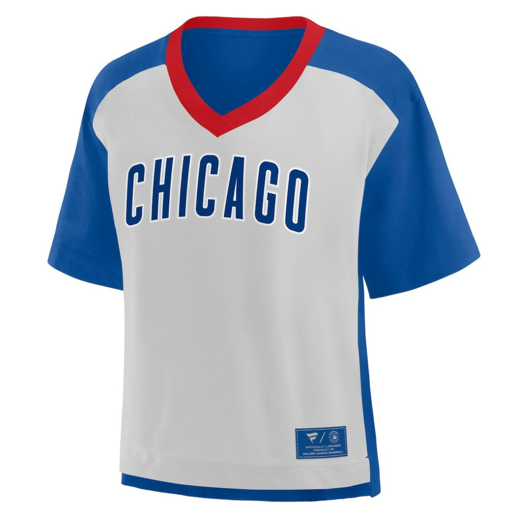 Chicago Cubs Fanatics Oversized Race To Win V-Neck T-Shirt Online