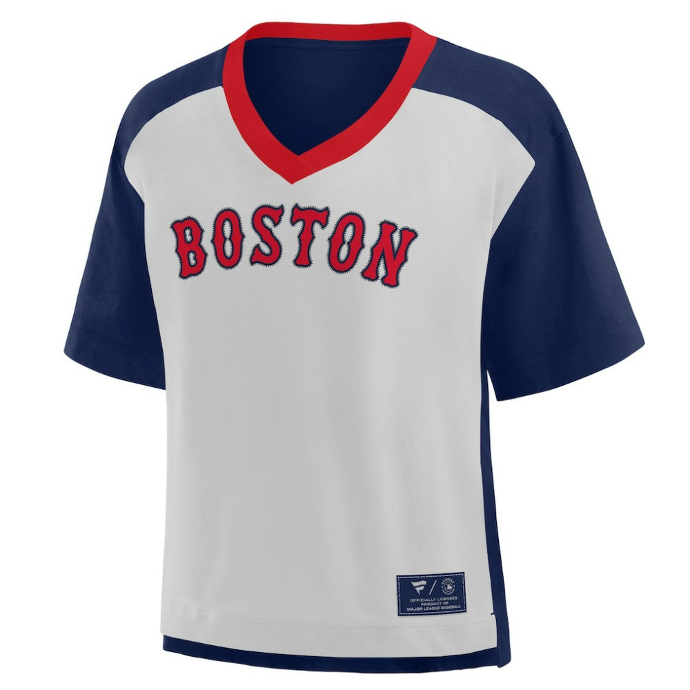 Boston Red Sox Fanatics Oversized Race To Win V-Neck T-Shirt Sale