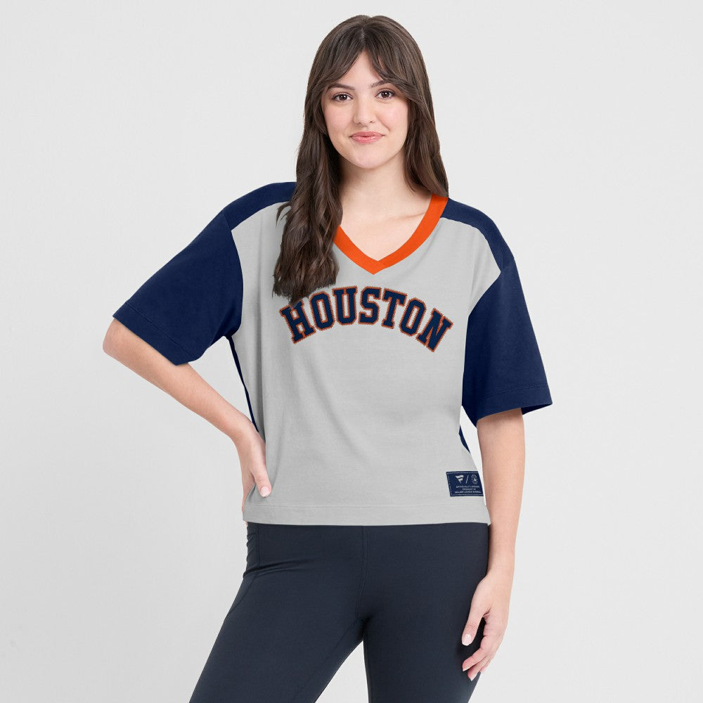 Houston Astros Fanatics Oversized Race To Win V-Neck T-Shirt for sale