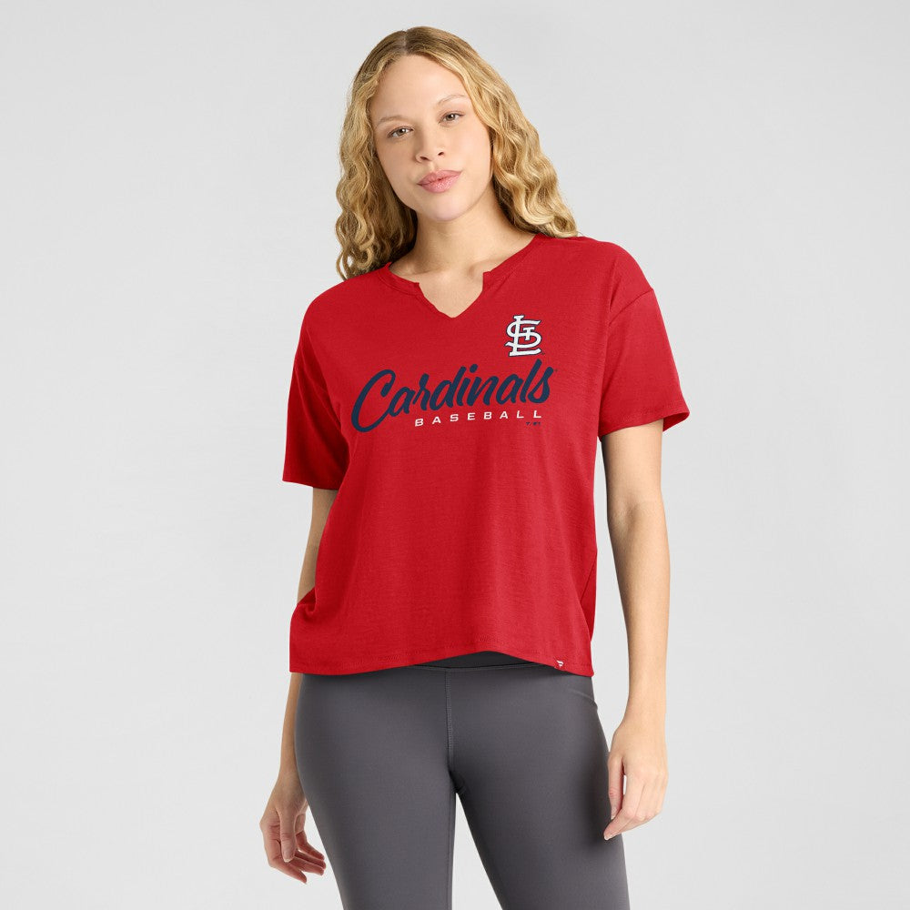 St. Louis Cardinals Fanatics Women's Fan Fave Stadium Slub Boxy T-Shirt Discount