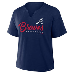 Atlanta Braves Fanatics Women's Fan Fave Stadium Slub Boxy T-Shirt Discount