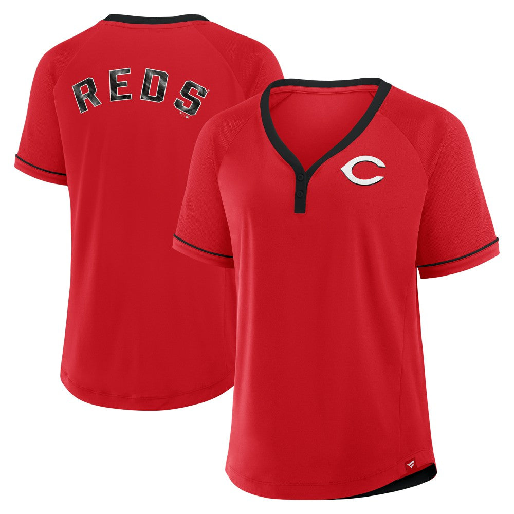 Cincinnati Reds Fanatics Women's League Diva Star Raglan V-Neck T-Shirt Near Me