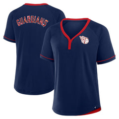 Cleveland Guardians Fanatics Women's League Diva Star Raglan V-Neck T-Shirt for sale