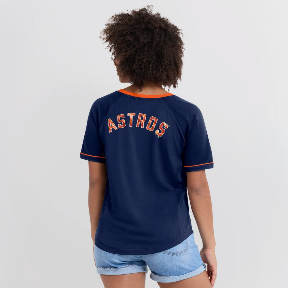 Houston Astros Fanatics Women's League Diva Star Raglan V-Neck T-Shirt Sale