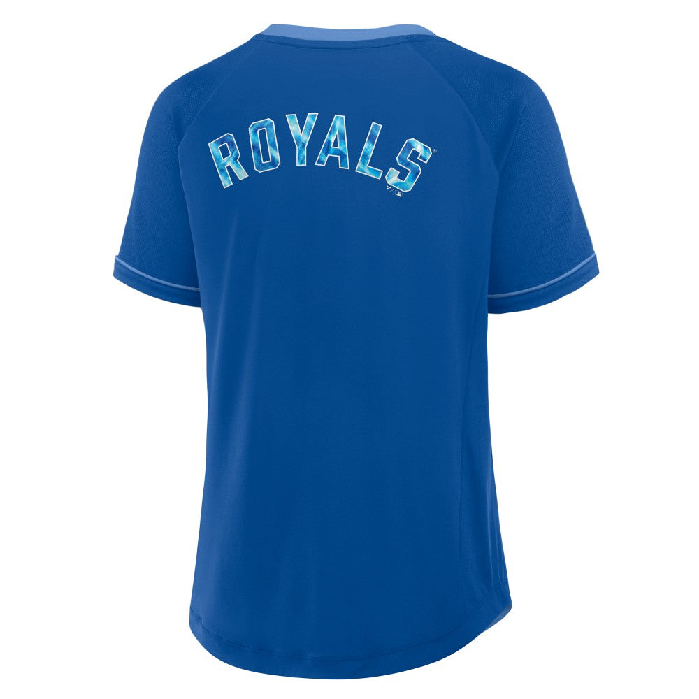 Kansas City Royals Fanatics Women's League Diva Star Raglan V-Neck T-Shirt Sale