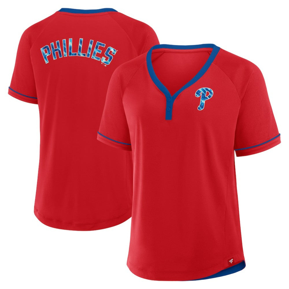 Philadelphia Phillies Fanatics Women's League Diva Star Raglan V-Neck T-Shirt Online
