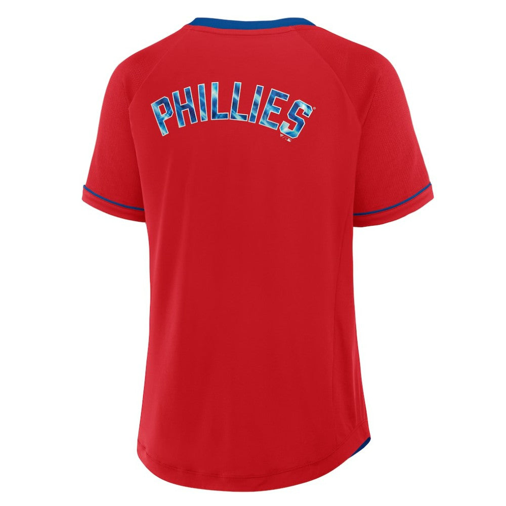 Philadelphia Phillies Fanatics Women's League Diva Star Raglan V-Neck T-Shirt Online