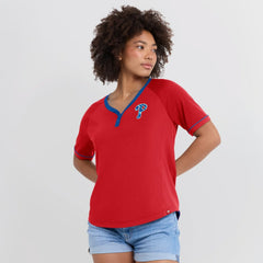 Philadelphia Phillies Fanatics Women's League Diva Star Raglan V-Neck T-Shirt Online