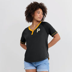 Pittsburgh Pirates Fanatics Women's League Diva Star Raglan V-Neck T-Shirt Online
