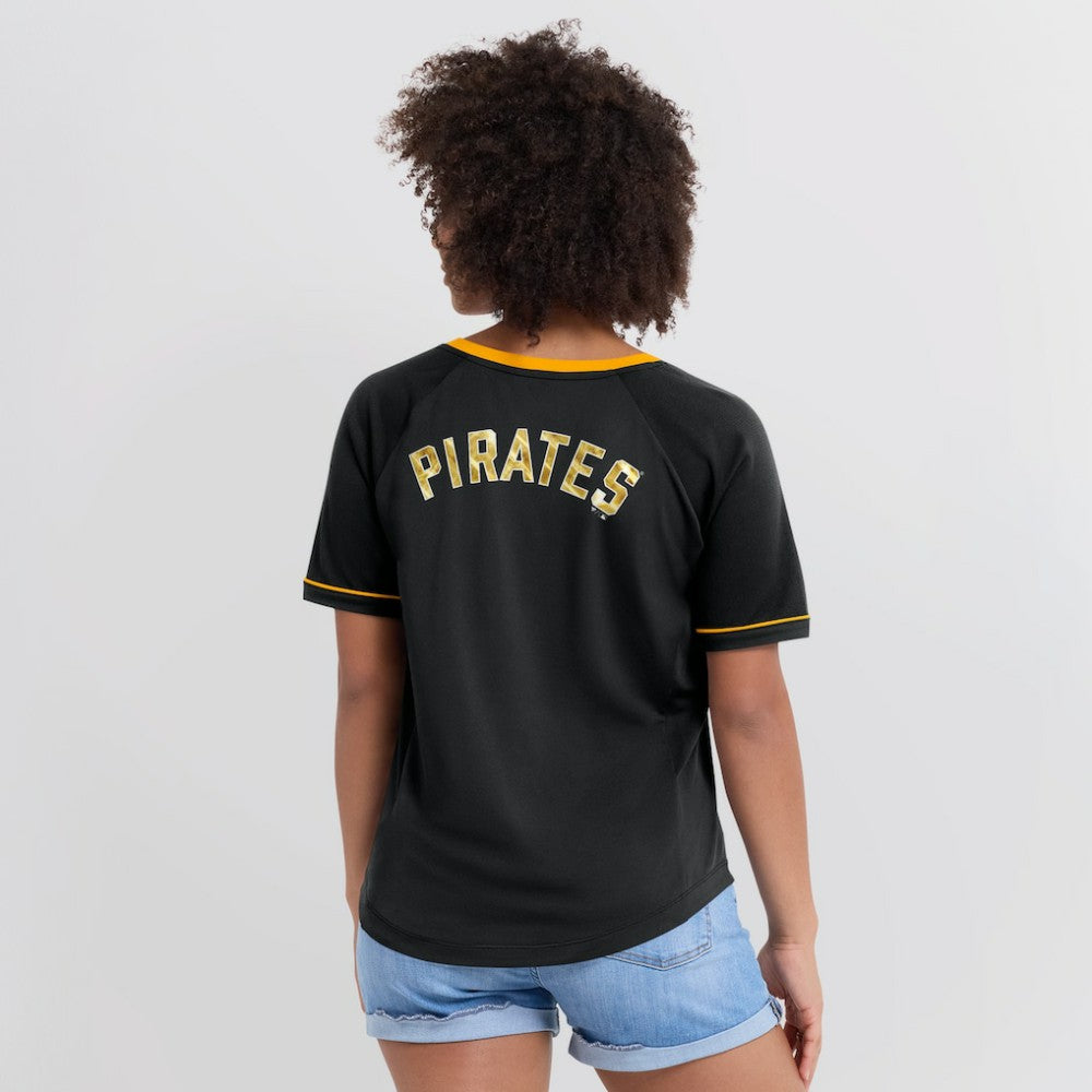 Pittsburgh Pirates Fanatics Women's League Diva Star Raglan V-Neck T-Shirt Online