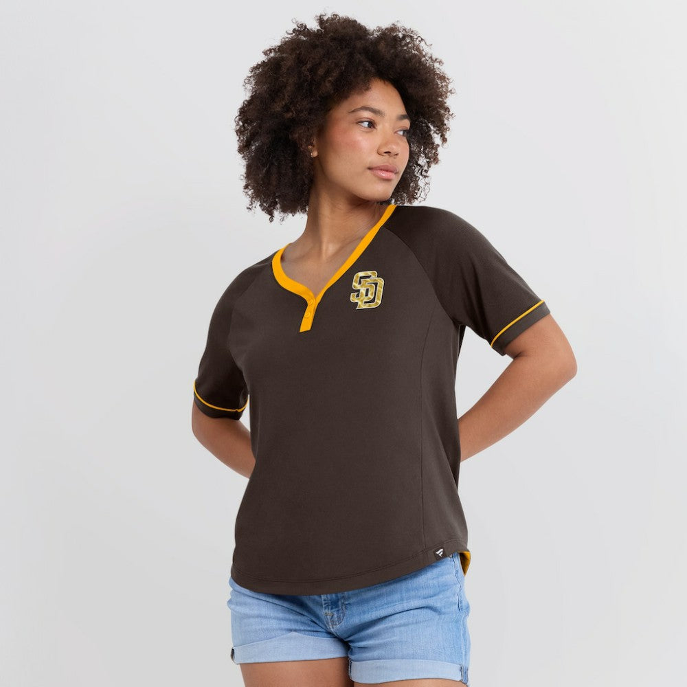 San Diego Padres Fanatics Women's League Diva Star Raglan V-Neck T-Shirt Discount