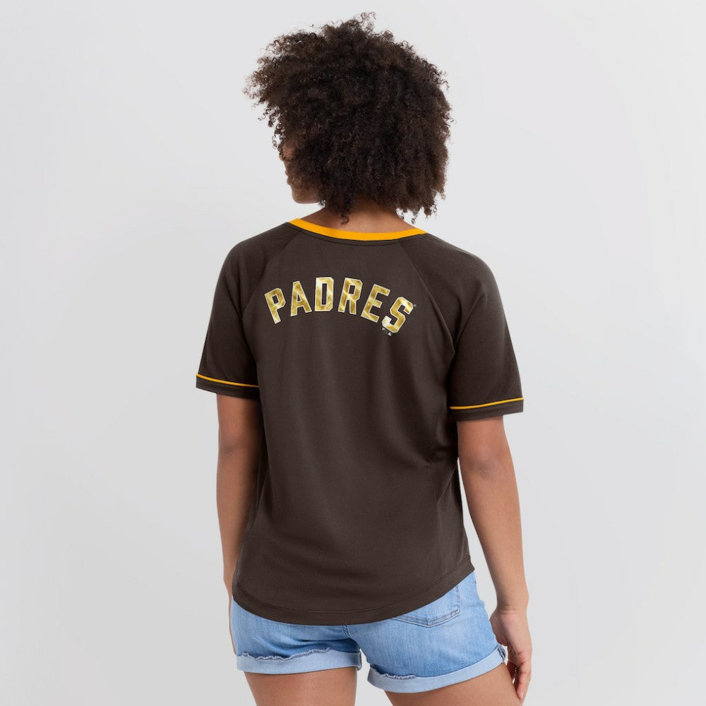 San Diego Padres Fanatics Women's League Diva Star Raglan V-Neck T-Shirt Discount