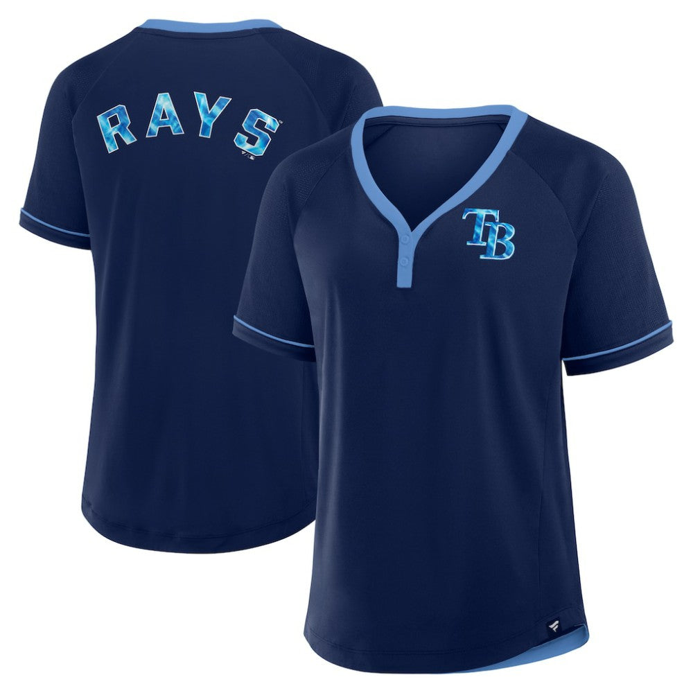Tampa Bay Rays Fanatics Women's League Diva Star Raglan V-Neck T-Shirt for sale