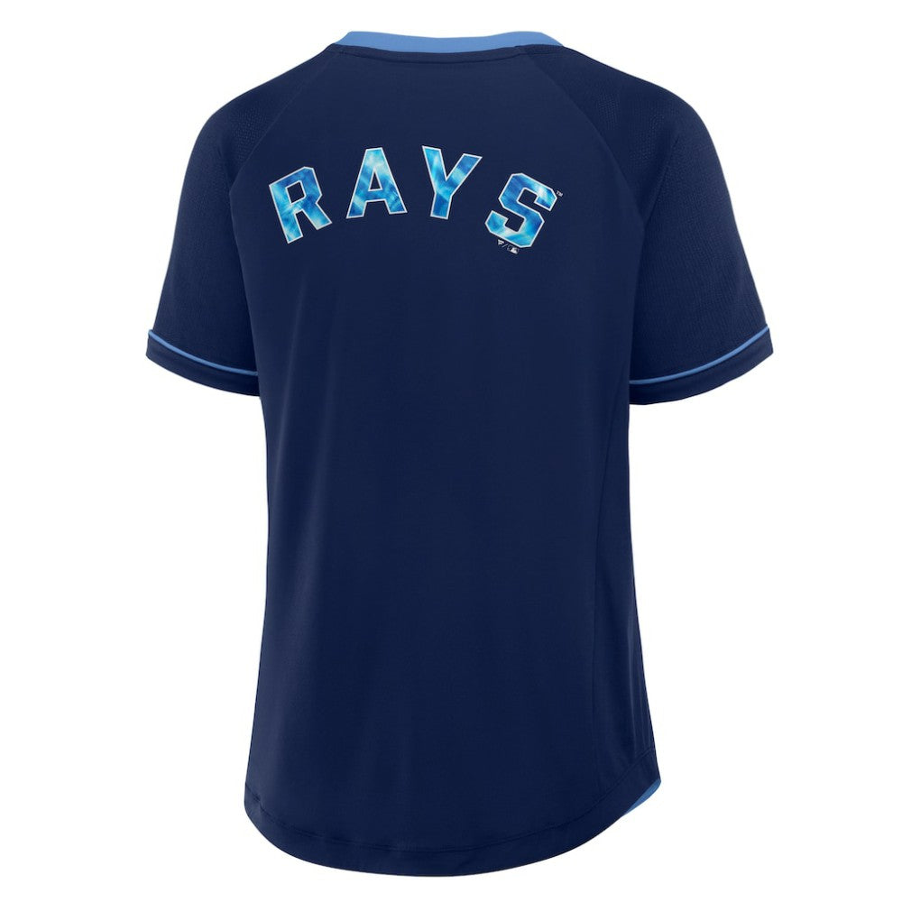 Tampa Bay Rays Fanatics Women's League Diva Star Raglan V-Neck T-Shirt for sale