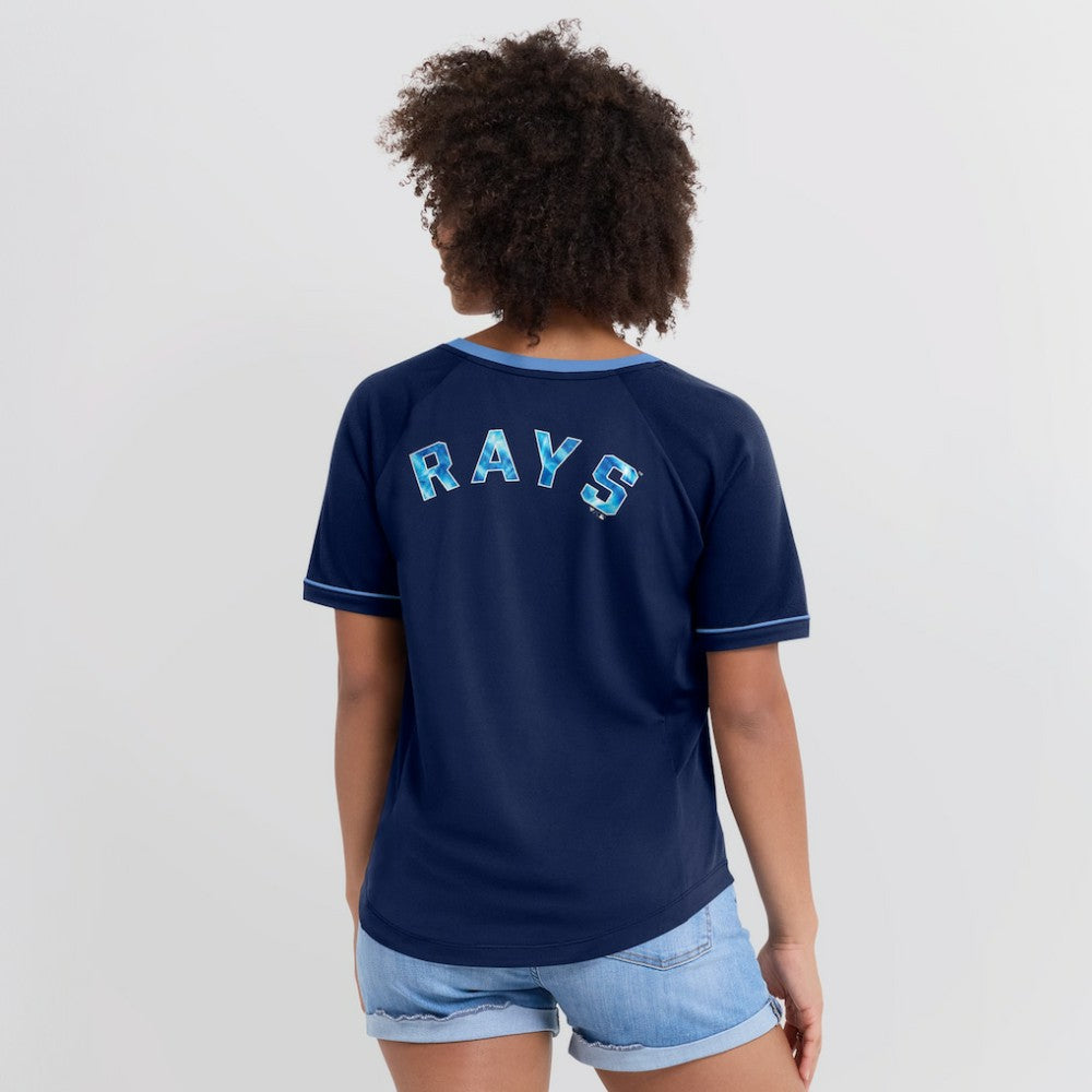 Tampa Bay Rays Fanatics Women's League Diva Star Raglan V-Neck T-Shirt for sale