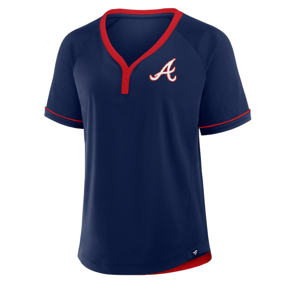 Atlanta Braves Fanatics Women's League Diva Star Raglan V-Neck T-Shirt Sale