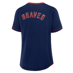Atlanta Braves Fanatics Women's League Diva Star Raglan V-Neck T-Shirt Sale