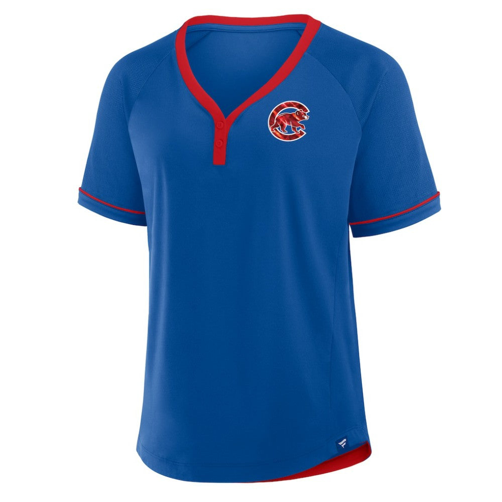 Chicago Cubs Fanatics Women's League Diva Star Raglan V-Neck T-Shirt Outlet