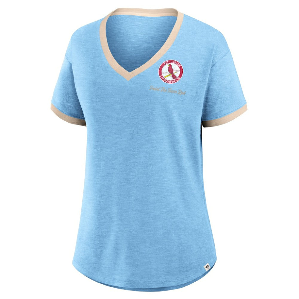 St. Louis Cardinals Fanatics Women's Binge Worthy Stadium Slub V-Neck T-Shirt for sale