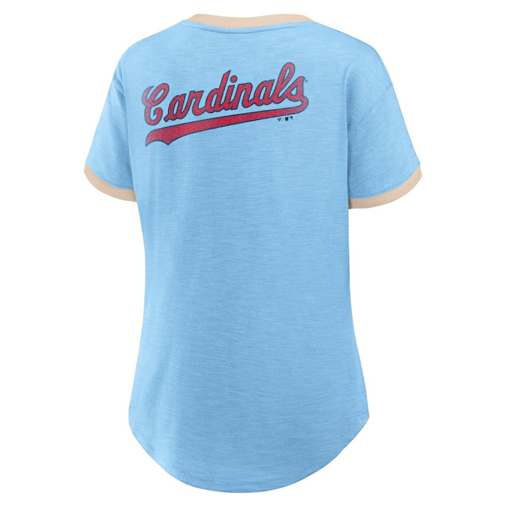 St. Louis Cardinals Fanatics Women's Binge Worthy Stadium Slub V-Neck T-Shirt for sale