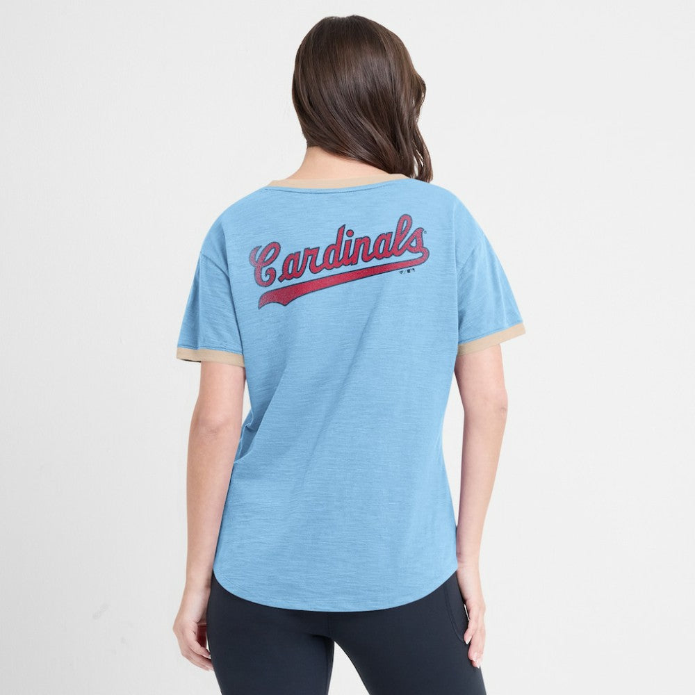St. Louis Cardinals Fanatics Women's Binge Worthy Stadium Slub V-Neck T-Shirt for sale
