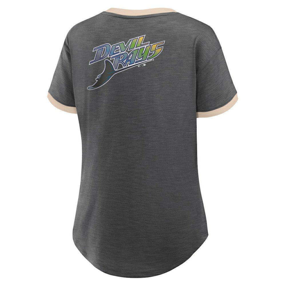 Tampa Bay Rays Fanatics Women's Binge Worthy Stadium Slub V-Neck T-Shirt Discount