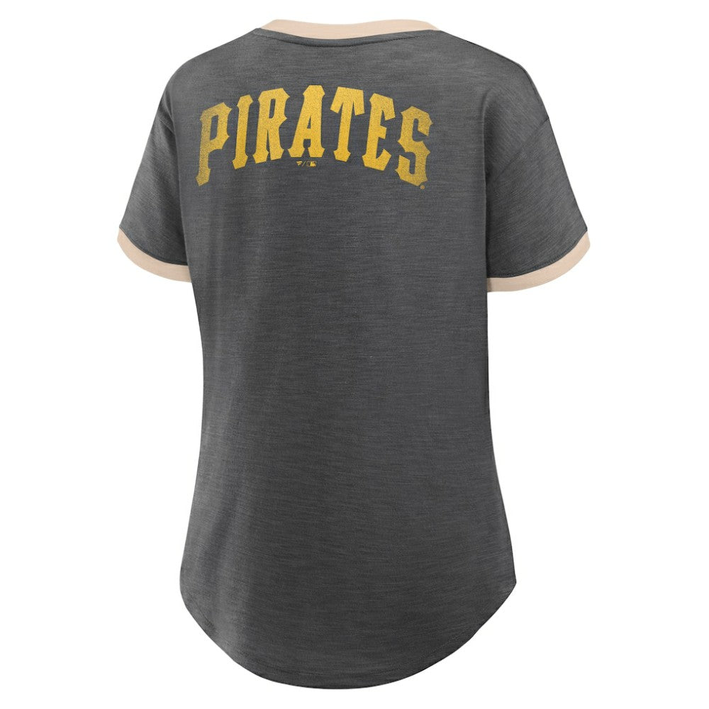 Pittsburgh Pirates Fanatics Women's Binge Worthy Stadium Slub V-Neck T-Shirt Near Me