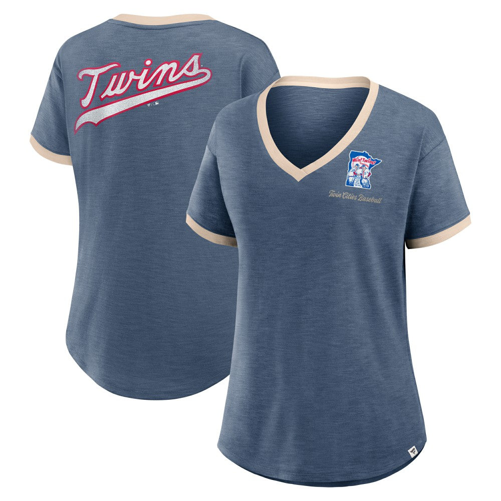 Minnesota Twins Fanatics Women's Binge Worthy Stadium Slub V-Neck T-Shirt Near Me