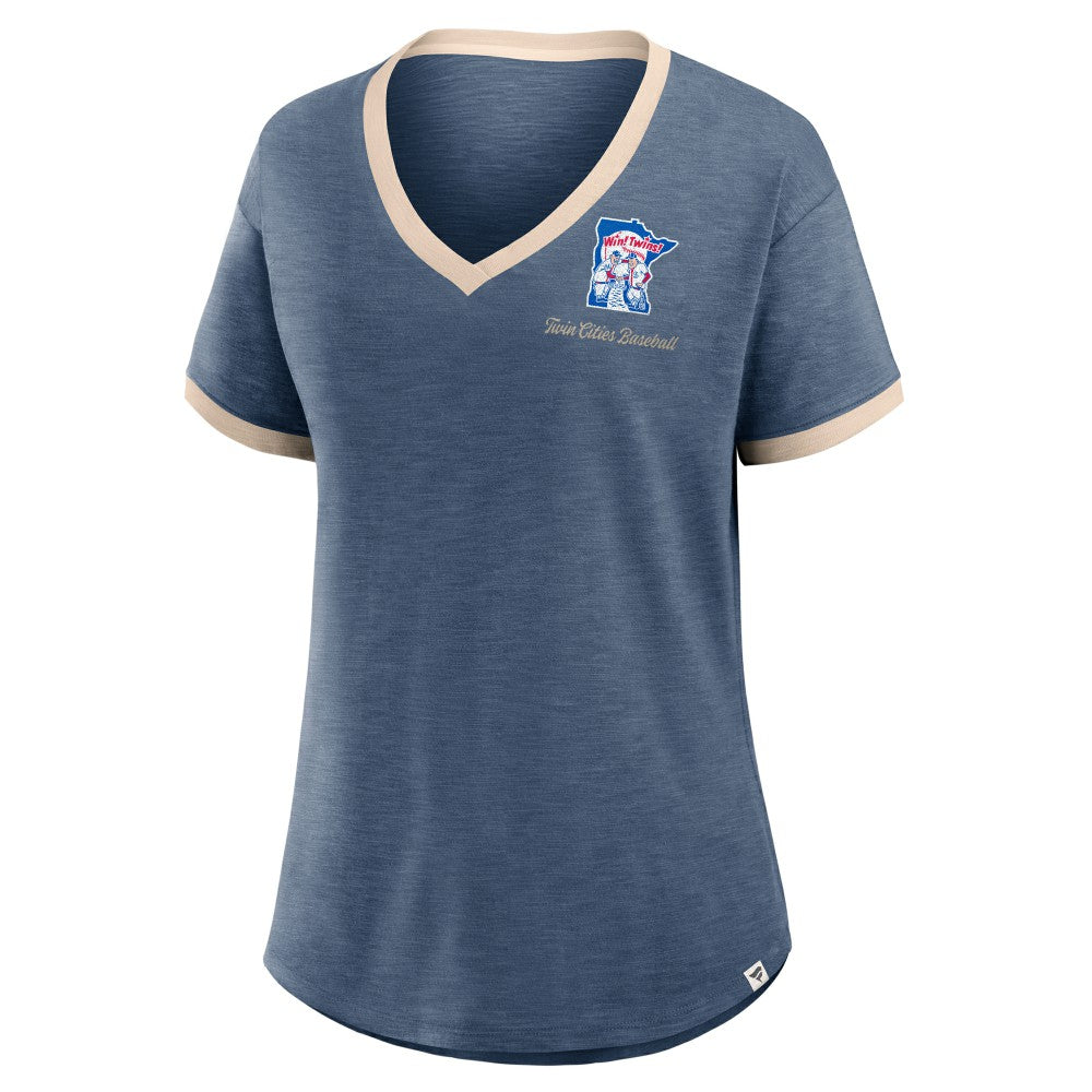 Minnesota Twins Fanatics Women's Binge Worthy Stadium Slub V-Neck T-Shirt Near Me