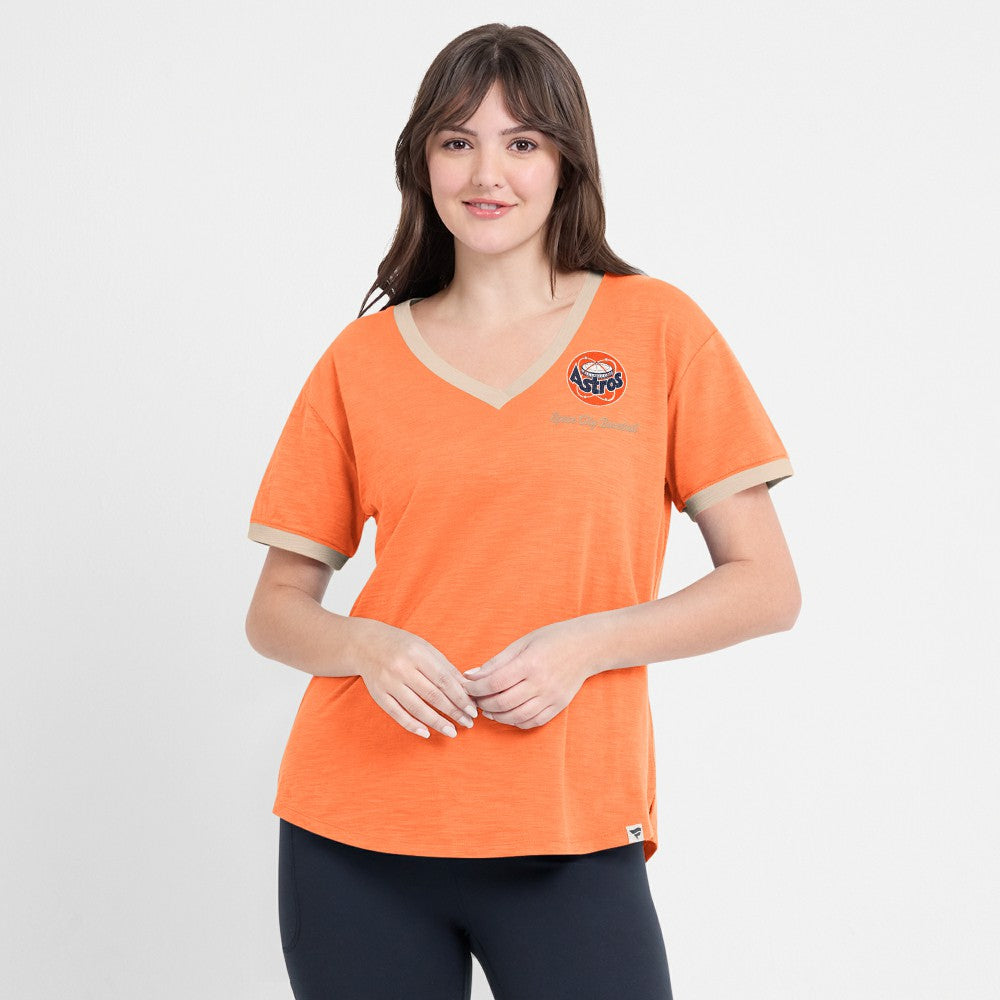 Houston Astros Fanatics Women's Binge Worthy Stadium Slub V-Neck T-Shirt for sale