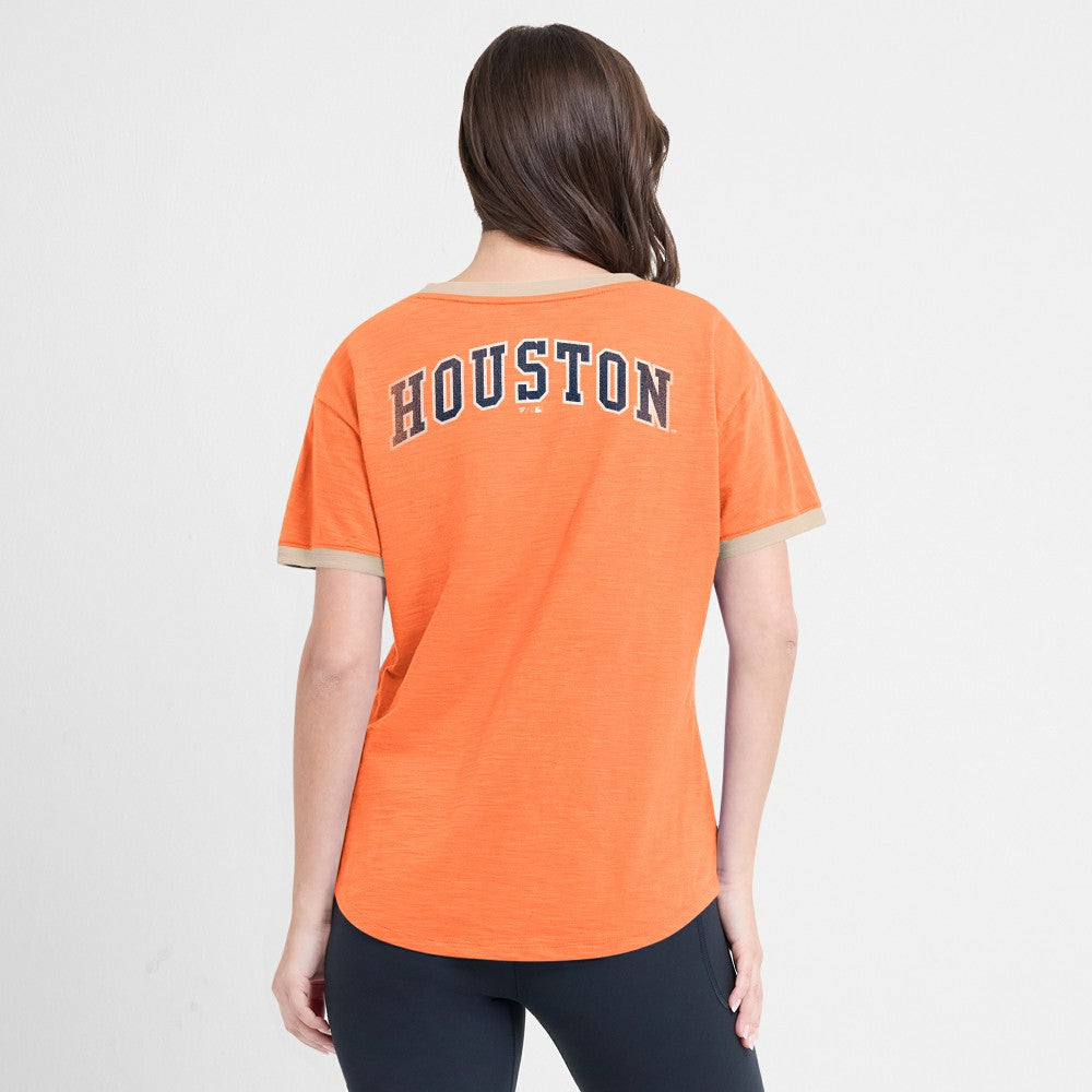 Houston Astros Fanatics Women's Binge Worthy Stadium Slub V-Neck T-Shirt for sale
