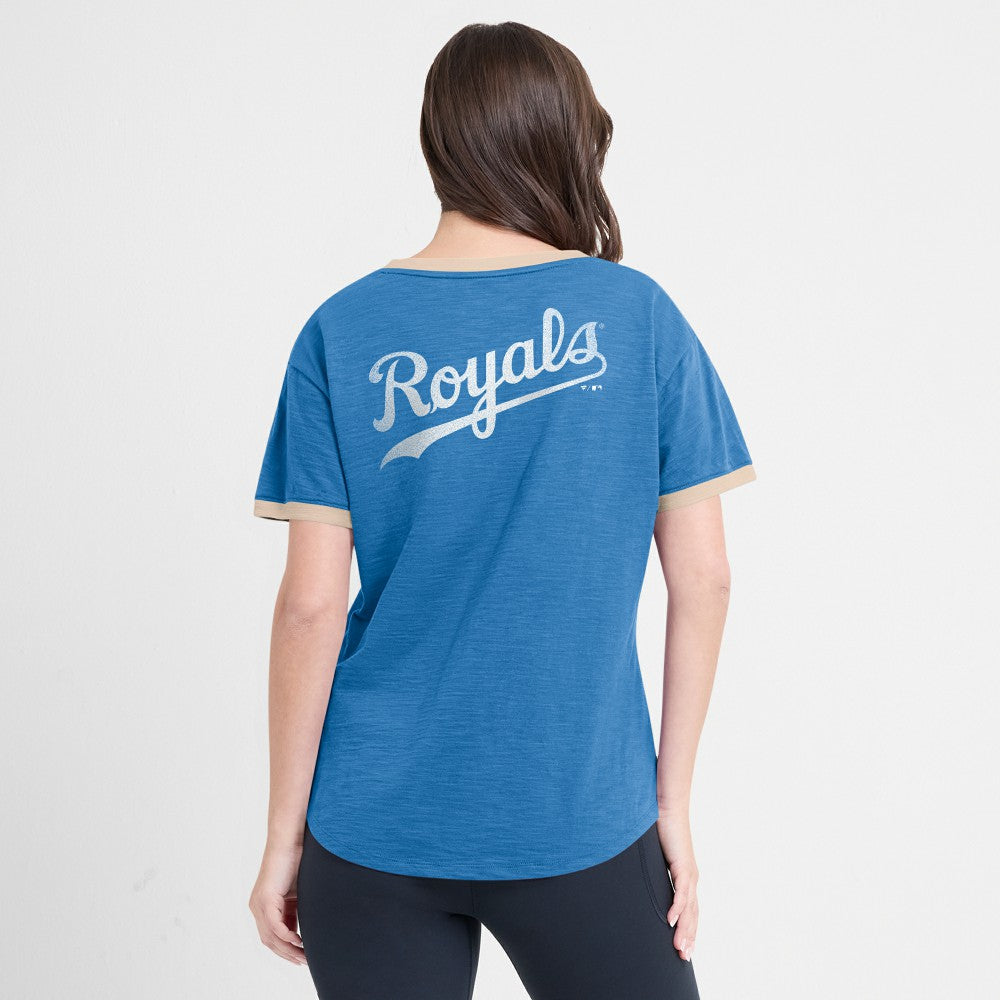 Kansas City Royals Fanatics Women's Binge Worthy Stadium Slub V-Neck T-Shirt Online