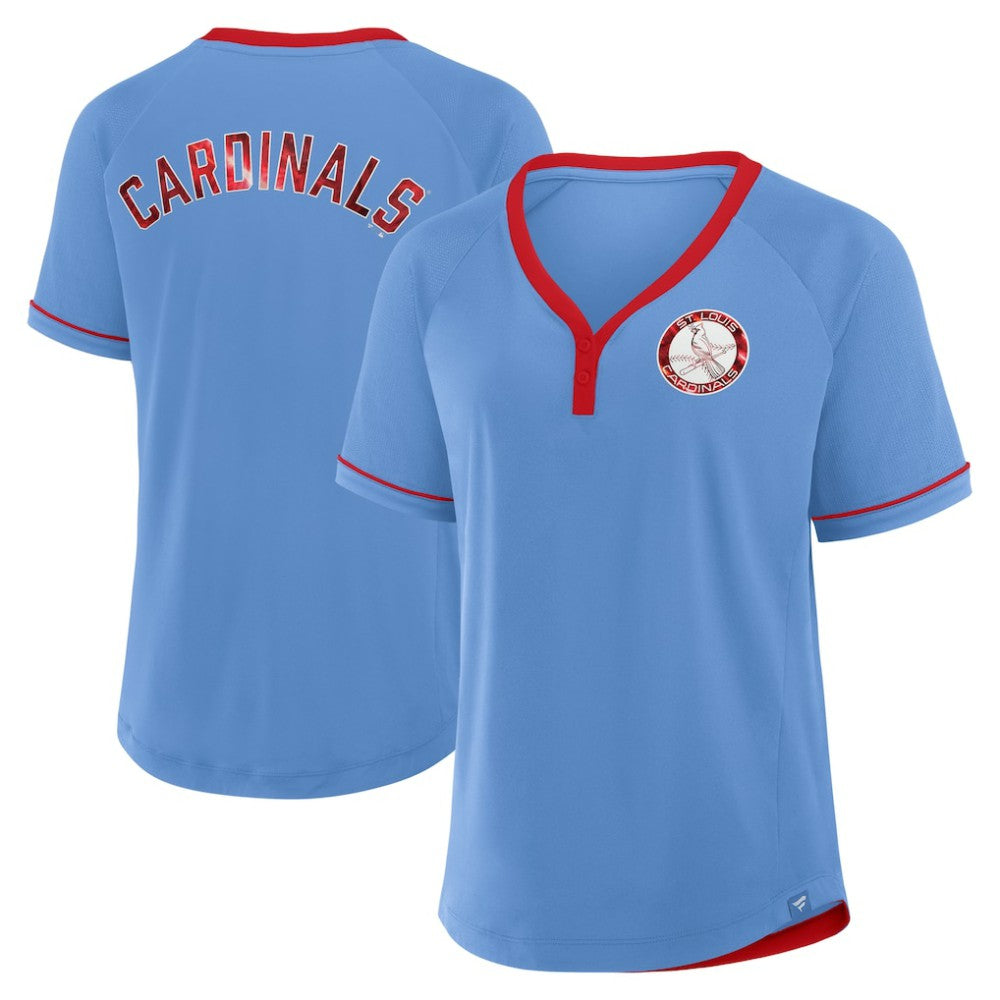 St. Louis Cardinals Fanatics Women's Cooperstown Collection League Diva V-Neck T-Shirt Sale