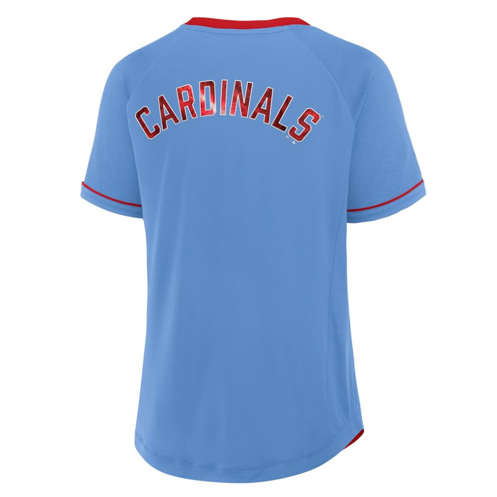 St. Louis Cardinals Fanatics Women's Cooperstown Collection League Diva V-Neck T-Shirt Sale