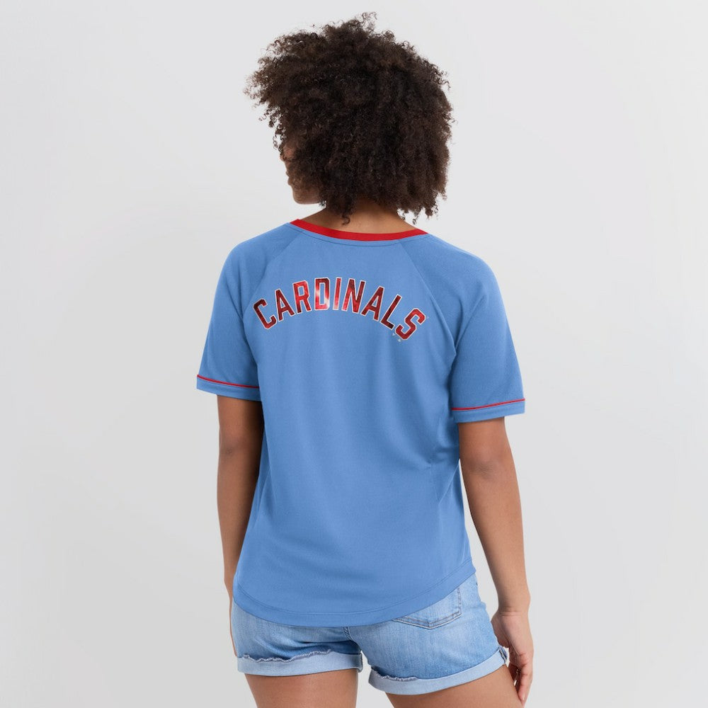 St. Louis Cardinals Fanatics Women's Cooperstown Collection League Diva V-Neck T-Shirt Sale
