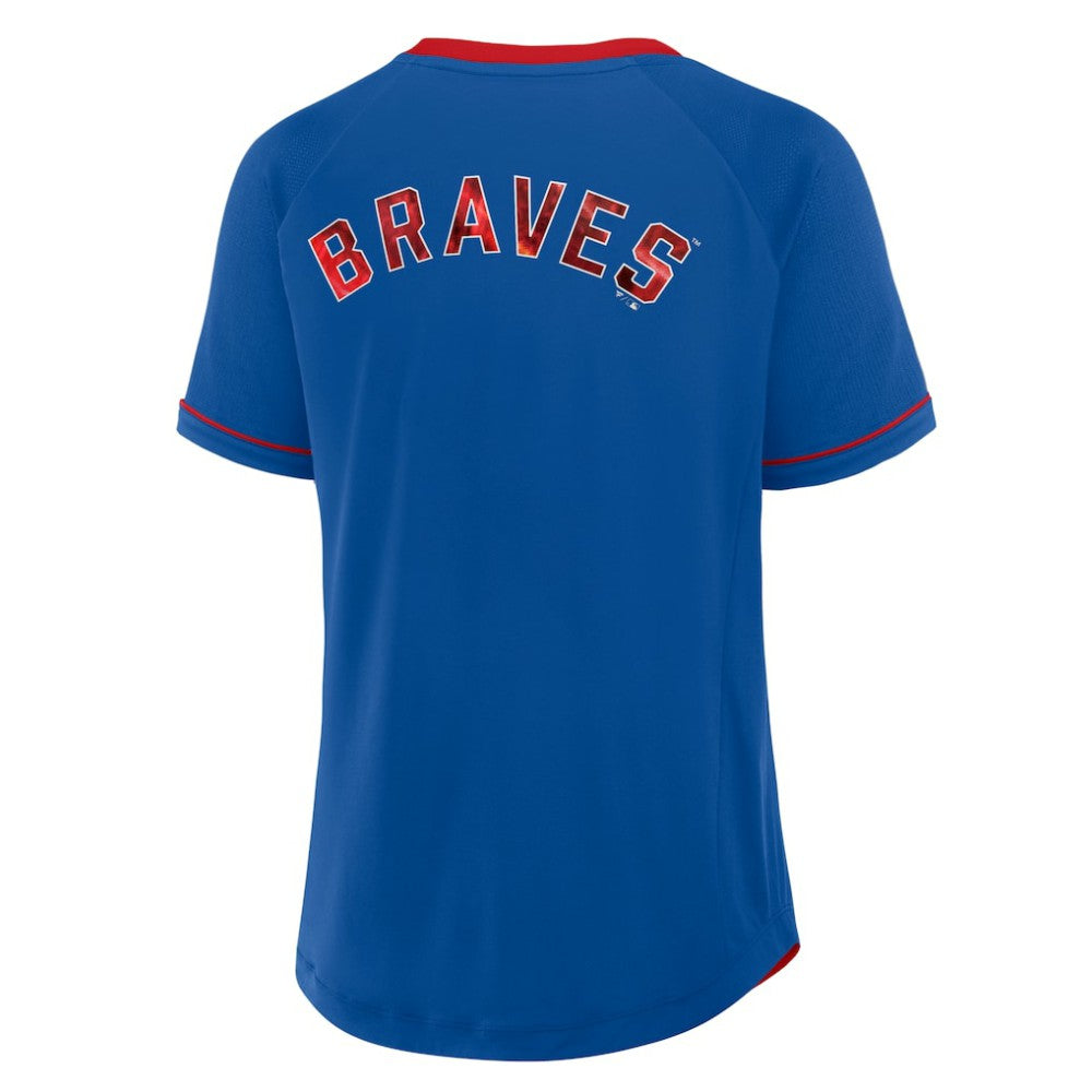 Atlanta Braves Fanatics Women's Cooperstown Collection League Diva Raglan V-Neck T-Shirt Near Me