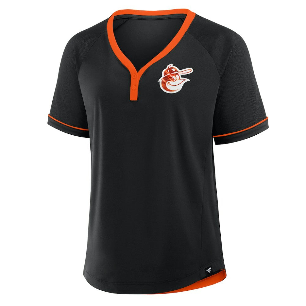 Baltimore Orioles Fanatics Women's Cooperstown Collection League Diva Raglan V-Neck T-Shirt for sale