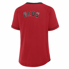 Cincinnati Reds Fanatics Women's Cooperstown Collection League Diva Raglan V-Neck T-Shirt Discount