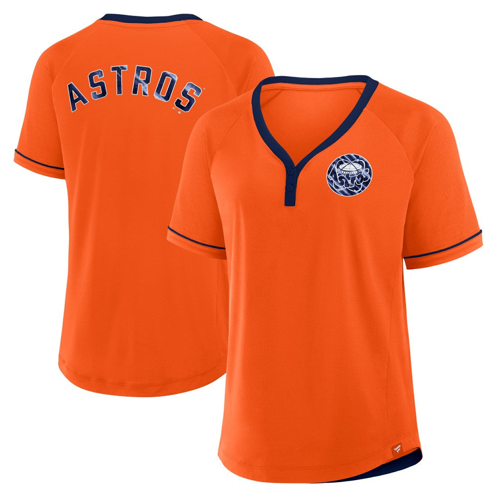 Houston Astros Fanatics Women's Cooperstown Collection League Diva Raglan V-Neck T-Shirt Online