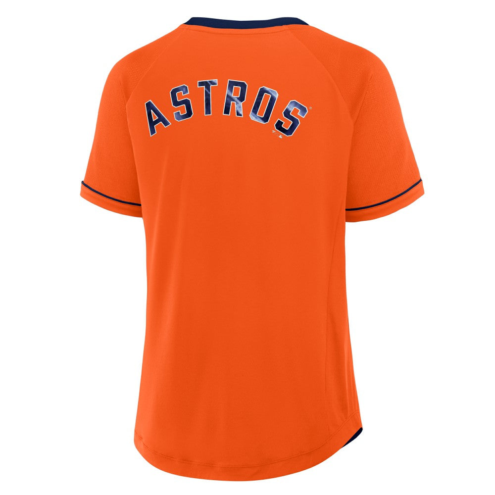 Houston Astros Fanatics Women's Cooperstown Collection League Diva Raglan V-Neck T-Shirt Online