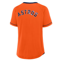 Houston Astros Fanatics Women's Cooperstown Collection League Diva Raglan V-Neck T-Shirt Online