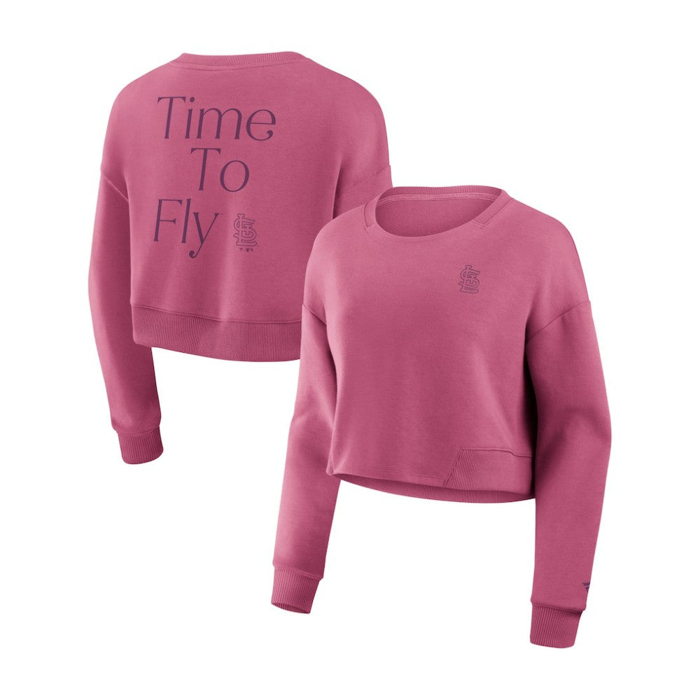 St. Louis Cardinals Fanatics Women's Studio Cropped Pullover Sweatshirt Sale