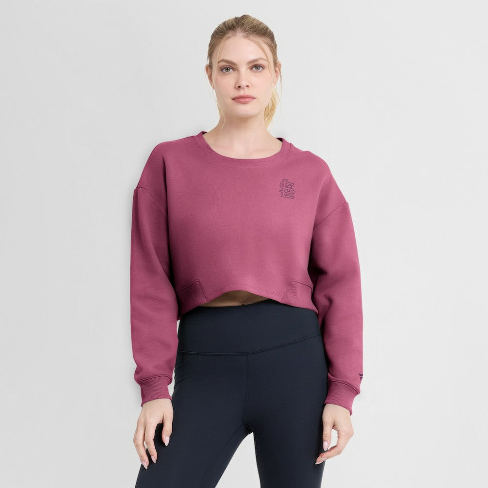 St. Louis Cardinals Fanatics Women's Studio Cropped Pullover Sweatshirt Sale