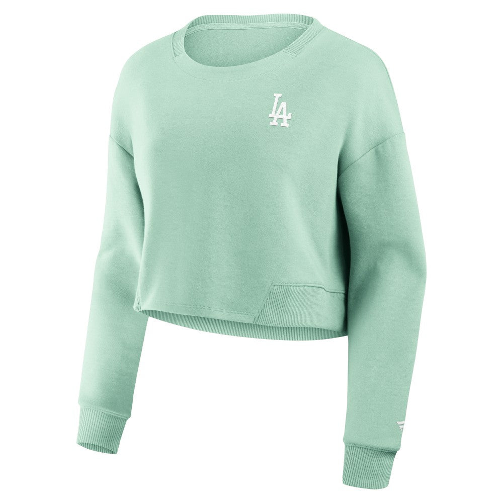 Los Angeles Dodgers Fanatics Women's Studio Cropped Pullover Sweatshirt Sale