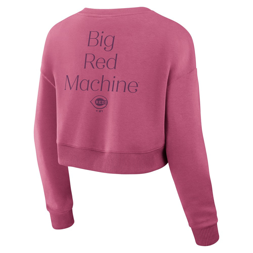 Cincinnati Reds Fanatics Women's Studio Cropped Pullover Sweatshirt Near Me