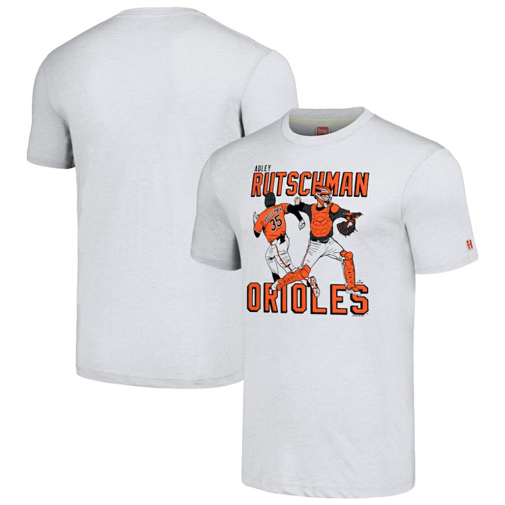 Adley Rutschman Baltimore Orioles Homage Caricature Player Tri-Blend T-Shirt Online