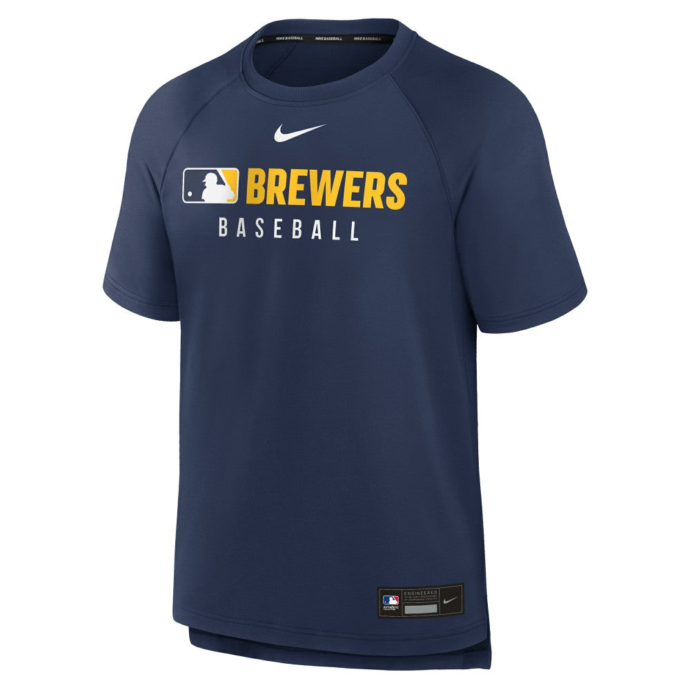 Milwaukee Brewers Nike Authentic Collection Pregame Raglan Dri-FIT T-Shirt Online