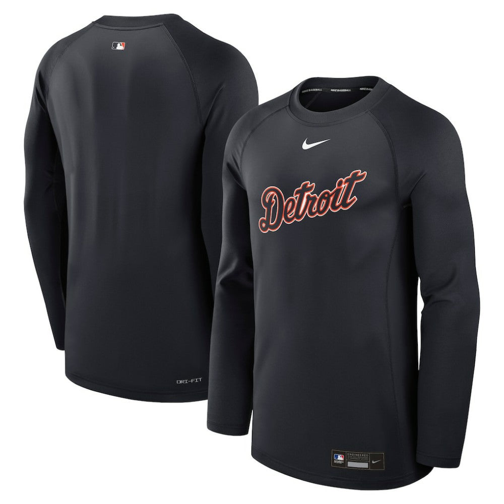 Detroit Tigers Nike Authentic Collection Game Time Raglan Dri-FIT Long Sleeve T-Shirt Discount