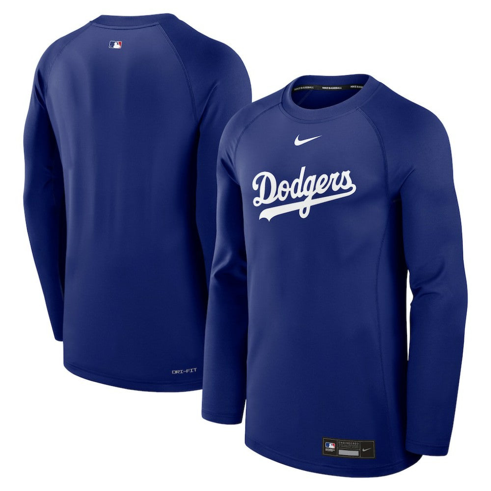 Los Angeles Dodgers Nike Authentic Collection Game Time Raglan Dri-FIT Long Sleeve T-Shirt Discount