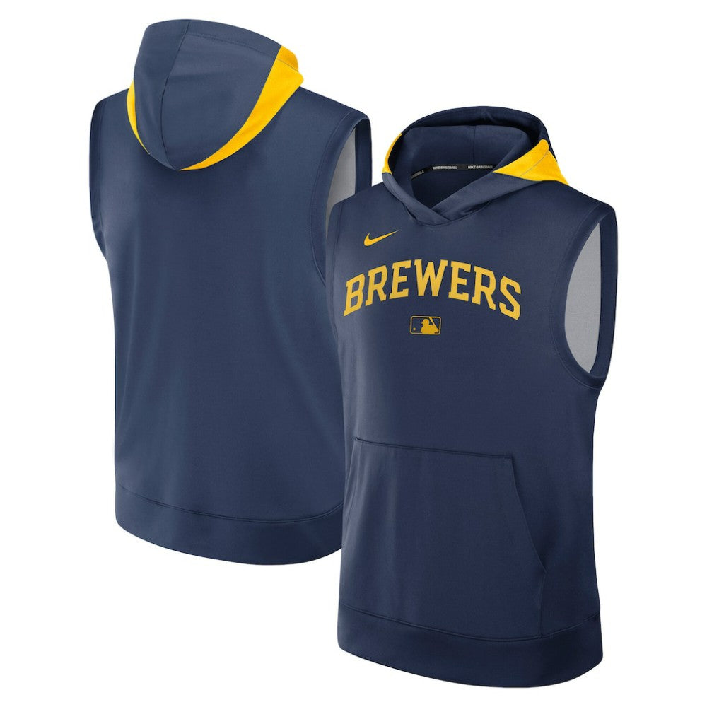 Milwaukee Brewers Nike Authentic Collection Dri-FIT Sleeveless Hoodie for sale